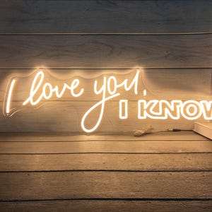Kocham Cię Wiem Neon Znak, Niestandardowy Neon Znak, Neon Znak Dekoracja Ścienna, Dekoracja Sypialni dla Nastolatków, Neon Znak Ślubny, Niestandardowy Znak Imienia