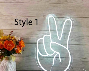 Peace Neon Sign, Custom Neon Sign, Personalized Neon Sign, Birthday Party Decor,  Neon Sign Bedroom Decor, Home Decor, Outdoor Neon Sign