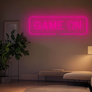 Game ON Neon Sign, Custom Neon Sign, Neon Sign Game Room Decor, Teenage Bedroom Art, Man Cave Gifts, Neon Sign Gamer, Game Room Sign