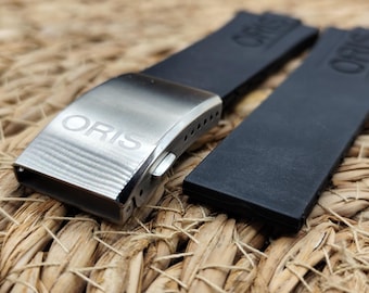 Correa de caucho para reloj de buceo Oris Aquis de 24-11 mm