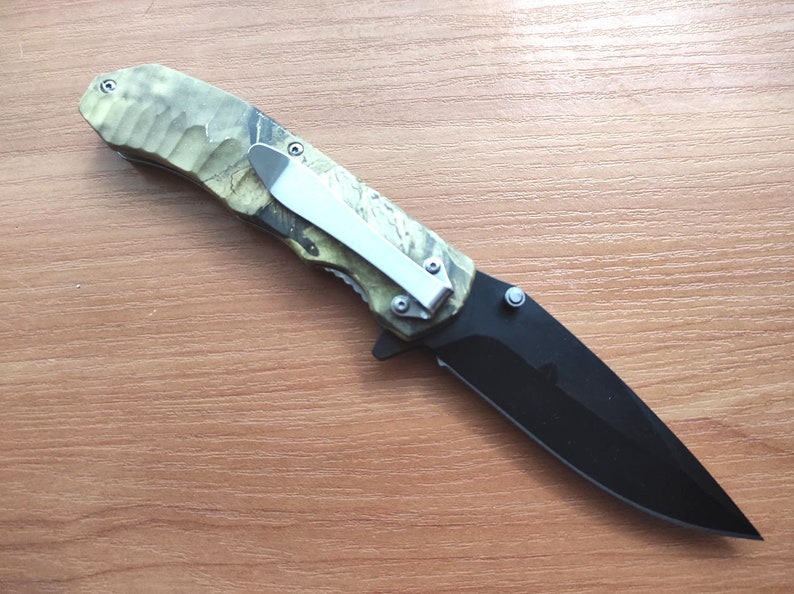 Folding Pocket Knife Spring Assisted Stiletto Knife Men Gift Tactical Survival Knife EDC Knife