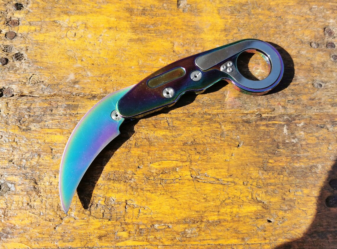 Kinematic Morphing Karambit Knife Folding Knife Black Color Etsy