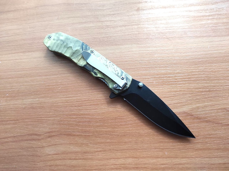 Folding Pocket Knife Spring Assisted Stiletto Knife Men Gift Tactical Survival Knife EDC Knife