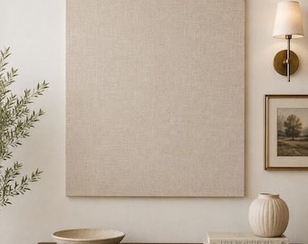 Pinboard, Frameless Corkboard, Memo Board, Vision Board, wrapped in natural linen or burlap Plain Design