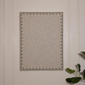 Custom Linen Burlap Corkboard with Nailhead Trim- Bulletin Board for Office, Vision Board, Memo, or Photo Display