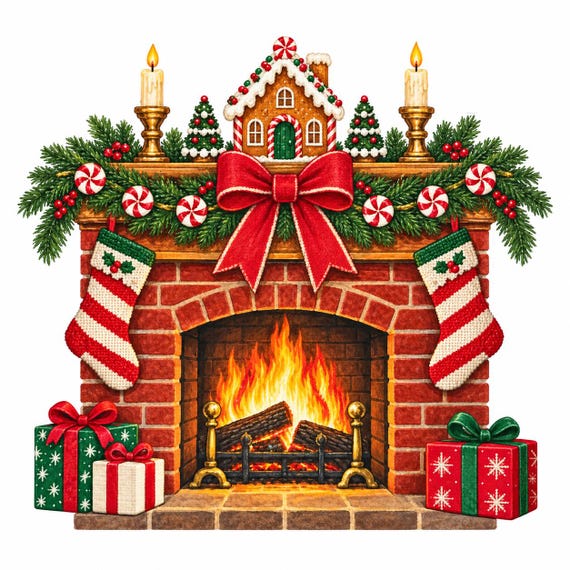 Peppermint Hearth fireplace