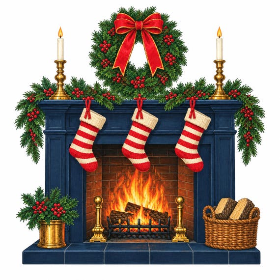 Navy Stocking Mantel