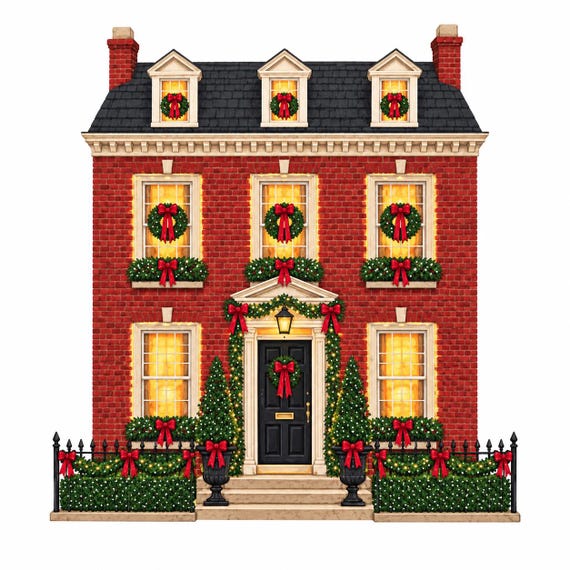 Red Brick Christmas townhouse