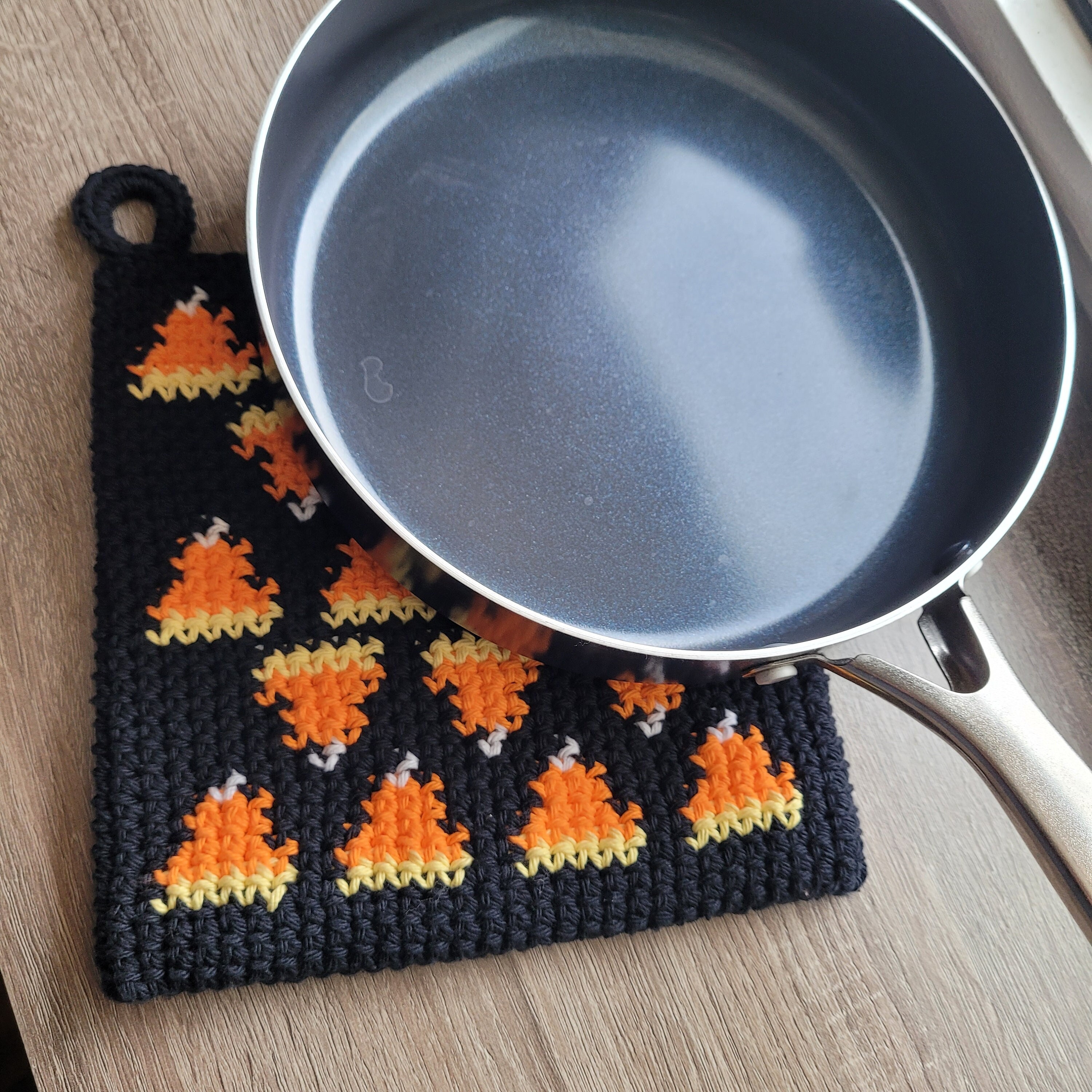 39 Candy Corn Crochet Patterns to Sweeten Your Autumn Decor 5 Candy Corn Crochet Potholder Pattern: Extra Thick Fall