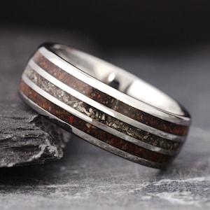 Dinosaur Bone Ring, Meteorite Ring, Dinosaur Ring, Mens Wedding Band, Mens Promise Ring, Meteorite Wedding Band, Unique Wedding Ring Man