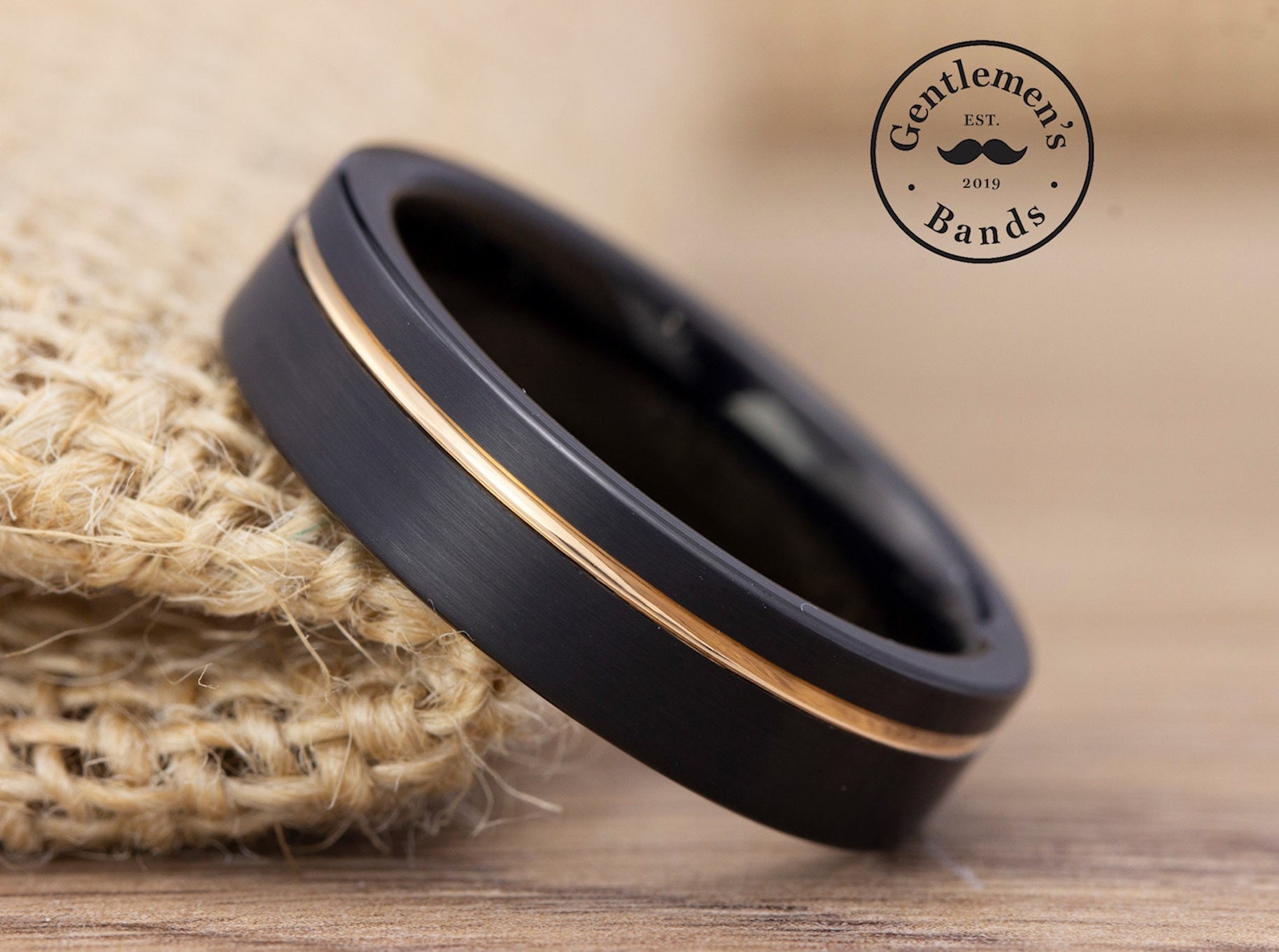 Black Mens Wedding Band Mens Black Ring Man Wedding Band Etsy