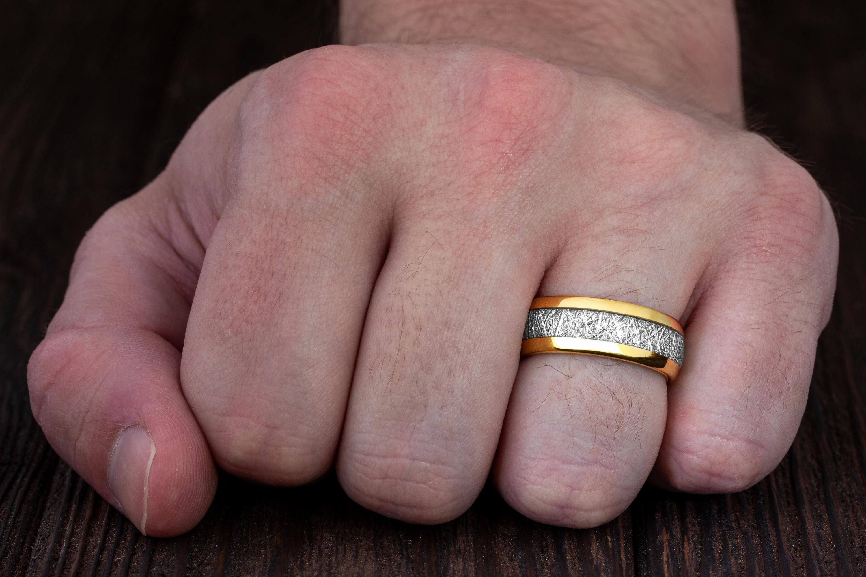 8mm Bague Carbure De Tungstène Homme Femme Avec Des Incrustation De Turquoise E Bois De Koa Hawaïen Bague De Alliance Fiancailles Pour Mariage/Anniversary/Anniversaire Couleur Acier Taille 65(20.7