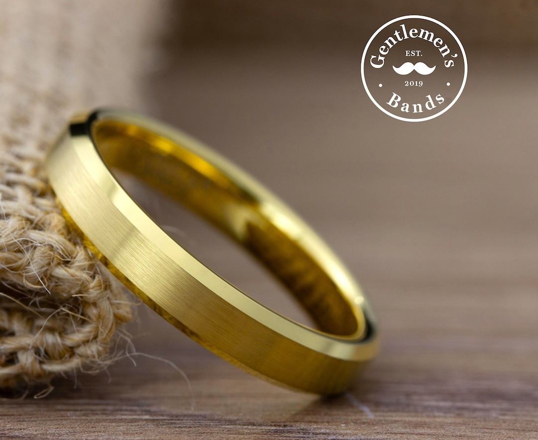 Mens Gold Wedding Band, Thin Gold Wedding Band, Mens Wedding Band, Man