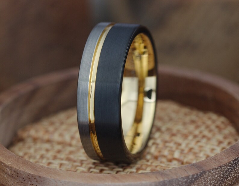 Mens Wedding Ring Male Wedding Band Mens Black Ring Mens Wedding Band Mens Engagement Ring Tungsten Ring Mens Ring