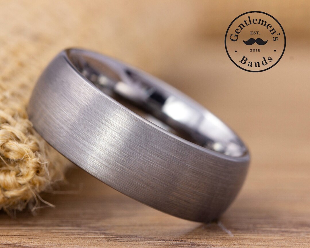 Silver Ring, Mens Silver Wedding Band, Mens Promise Ring, Tungsten Wedding Band, Chunky Ring