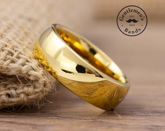 Couples Ring Set, His and Hers Wedding Band Set, Engagement Ring Set, Gold Wedding Band, Promise Ring Set, Gold Ring Set