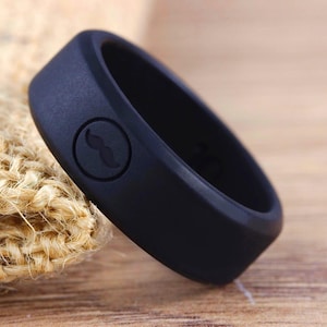 Mens Black Silicon Ring, Rubber Ring on Etsy
