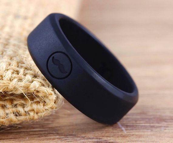 Mens Silicon Wedding Band, Mens Black Silicon Ring, Rubber Ring, Mens Black Wedding Band, Silicon Ring, Black Ring, Rubber Activity Ring