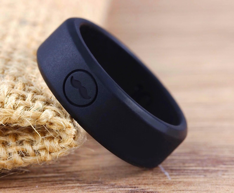 Mens Black Silicon Ring, Rubber Ring on Etsy