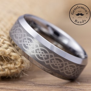Celtic Wedding Ring, Mens Wedding Band, Husband Anniversary Gift, Engagement Ring, Promise Ring, Dragon Ring, Celtic Knot Ring, Silver Ring
