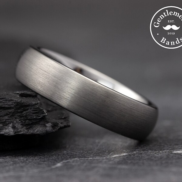 Brushed Silver Ring Etsy