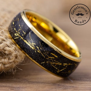 Herren Gold Meteorit Ehering, Meteorit Ehering, Herrenring, Verlobungsring Herren, Jubiläumsring Herrenring, Goldring Herrenring