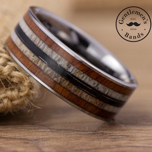 Deer Antler Wedding Ring, Deer Antler Ring, Mens Silver Tungsten Wedding Band, Mens Antler Ring, Antler Wedding Band, Mens Wedding Ring