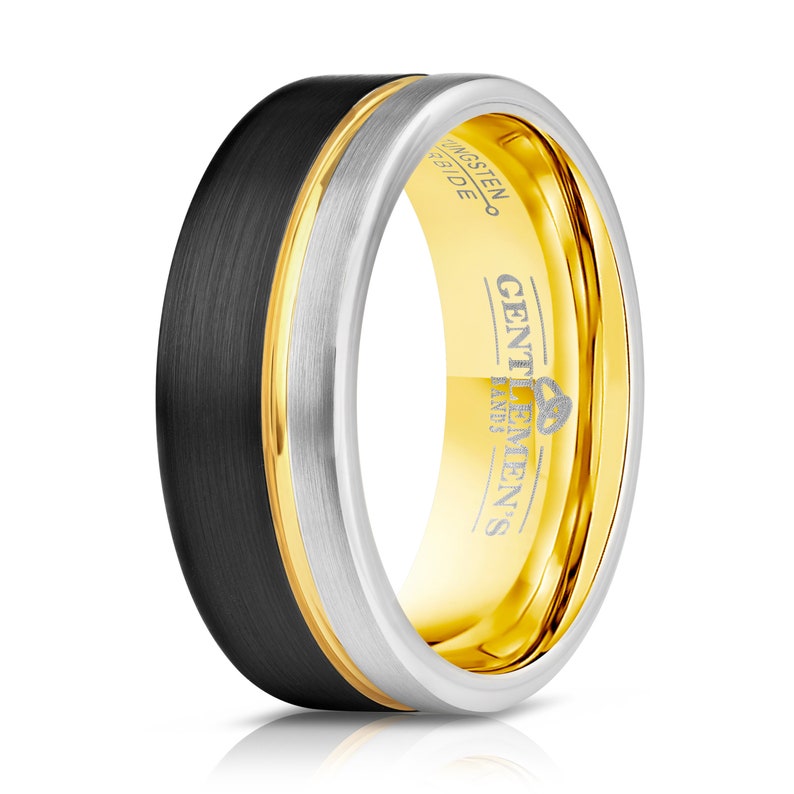 Mens Wedding Ring Male Wedding Band Mens Black Ring Mens Wedding Band Mens Engagement Ring Tungsten Ring Mens Ring