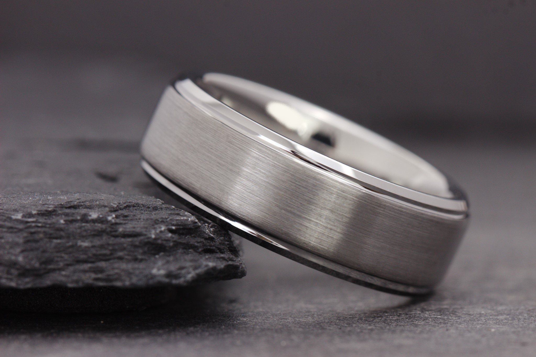 Mens Brushed Silver Wedding Band Mens Silver Wedding Ring - Etsy