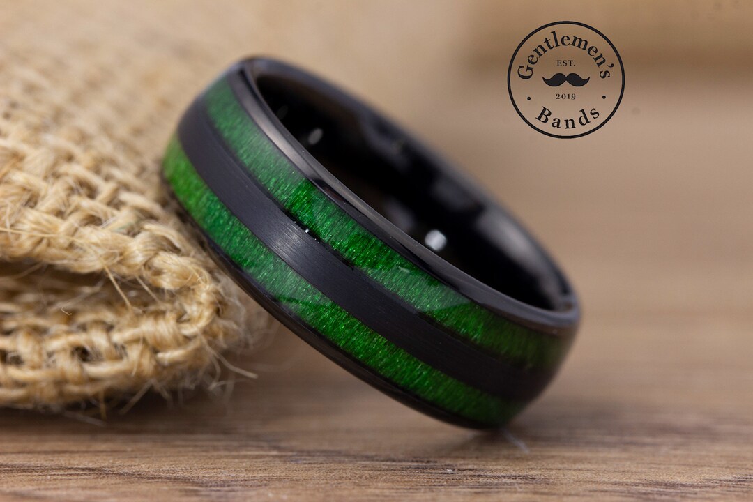 Mens Black Jade Wood Wedding Band Mens Jade Wedding Ring Etsy
