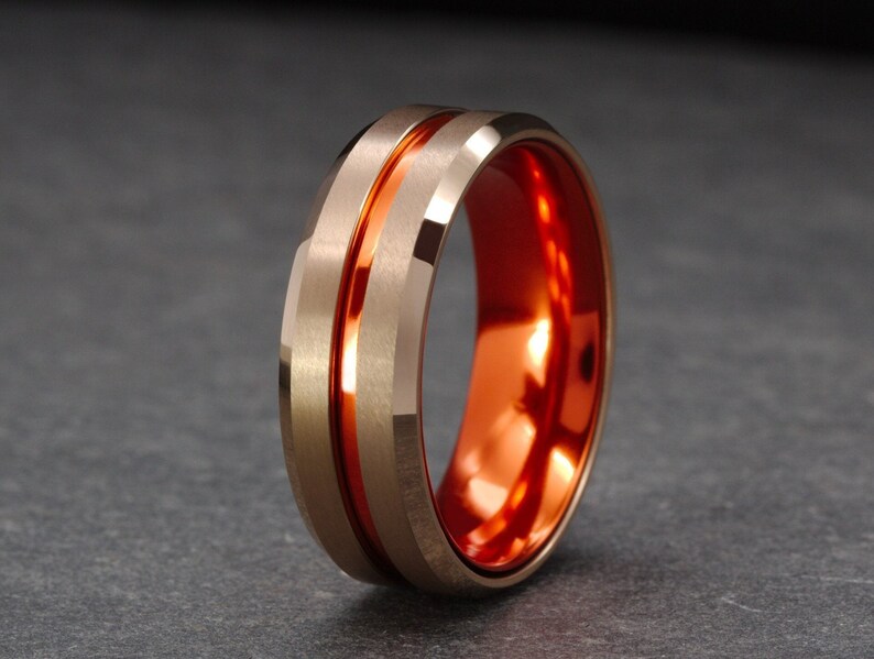 Black Tungsten Wedding Band Red Tungsten Band Blue Tungsten Etsy