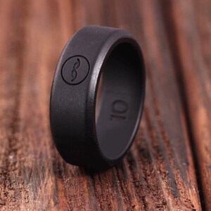 Mens Black Silicon Ring, Rubber Ring on Etsy