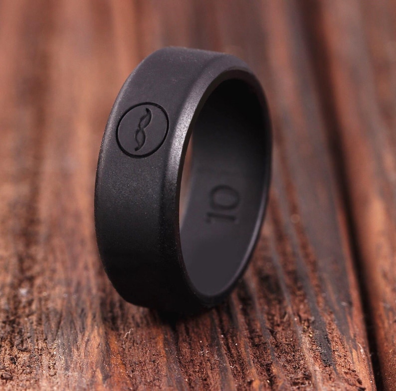 Mens Black Silicon Ring, Rubber Ring on Etsy