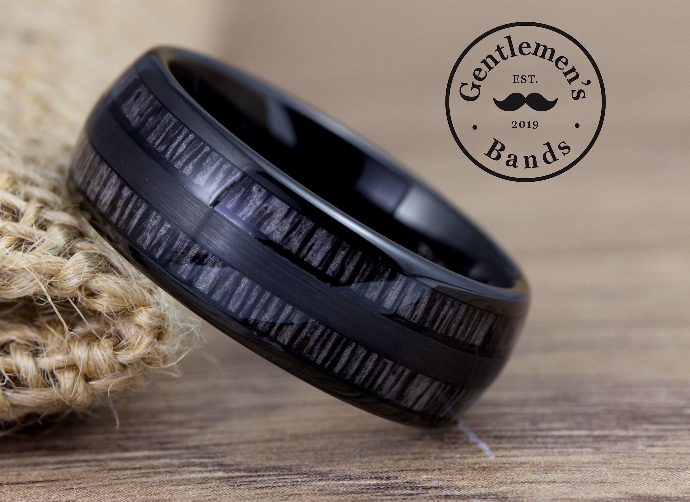 Charcoal tungsten wedding band discount