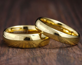 Paren ring set, zijn en haar trouwring set, verlovingsring set, gouden trouwring, belofte ring set, gouden ring set