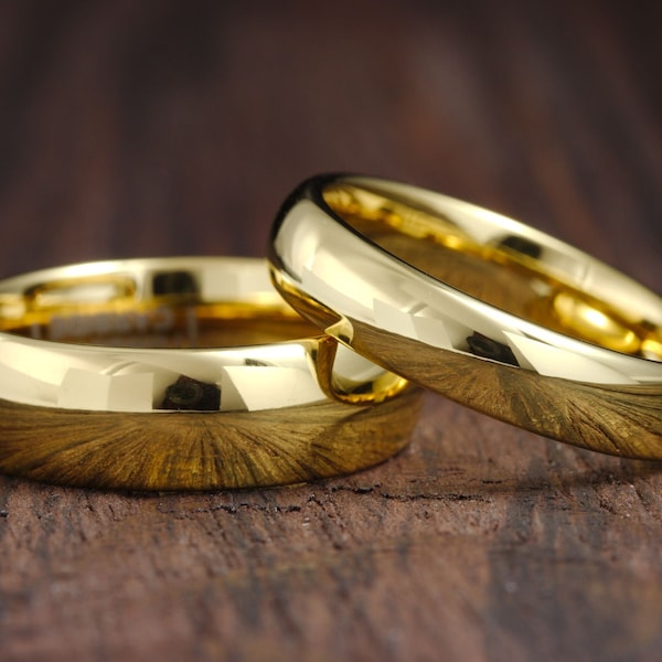 Mens Gold Wedding Ring, Men's Gold Tungsten Wedding Band, Men's Tungsten Ring, Men's Rose Gold Ring, Men's Gold Ring, Mens Wedding Band