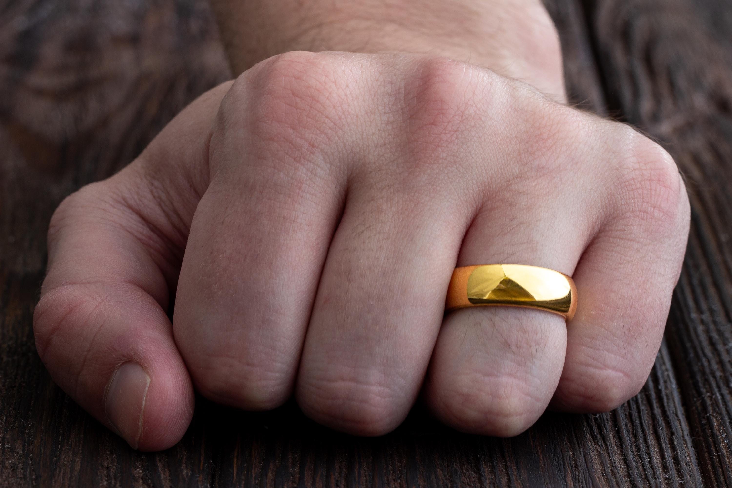 Mens Gold Wedding Ring, Men's Gold Tungsten Wedding Band, Men's Tungsten Ring, Men's Rose Gold Ring, Men's Gold Ring, Mens Wedding Band