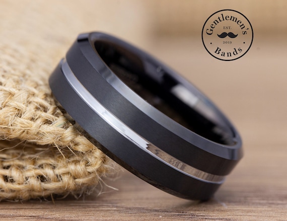 Men's Silver Ring | Oval Shape Solid Black Stone Design Ring | Silveradda