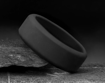 Anillo de boda de silicona para hombre, anillo de silicona negro para hombre, anillo de goma, anillo de boda negro para hombre, anillo de silicona, anillo negro, anillo de actividad de goma