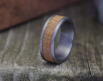 Herren Whisky Fassring, Herren Holz Ehering, 8 mm Silberring, Versprechen Ring, Ehemann Jahrestagsgeschenk, Männer Verlobungsring, Männer Wolfram