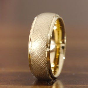 Mens Gold Textured Wedding Band Rose Gold Ring Unique Wedding Ring Mens Promise Ring Engagement Ring Anniversary Gift Manly Band Etsy