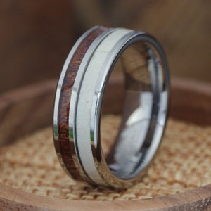 Fede nuziale in corno di cervo in argento da uomo, fede nuziale in argento, anello in corno di cervo, fede nuziale in legno, fede nuziale unica, anello di fidanzamento da uomo