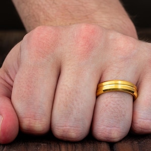 Mens Gold Wedding Band, Gold Wedding Band, Mens Wedding Band, Gold Ring