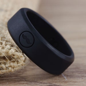Mens Silicon Wedding Band, Mens Black Silicon Ring, Rubber Ring, Mens Black Wedding Band, Silicon Ring, Black Ring, Rubber Activity Ring