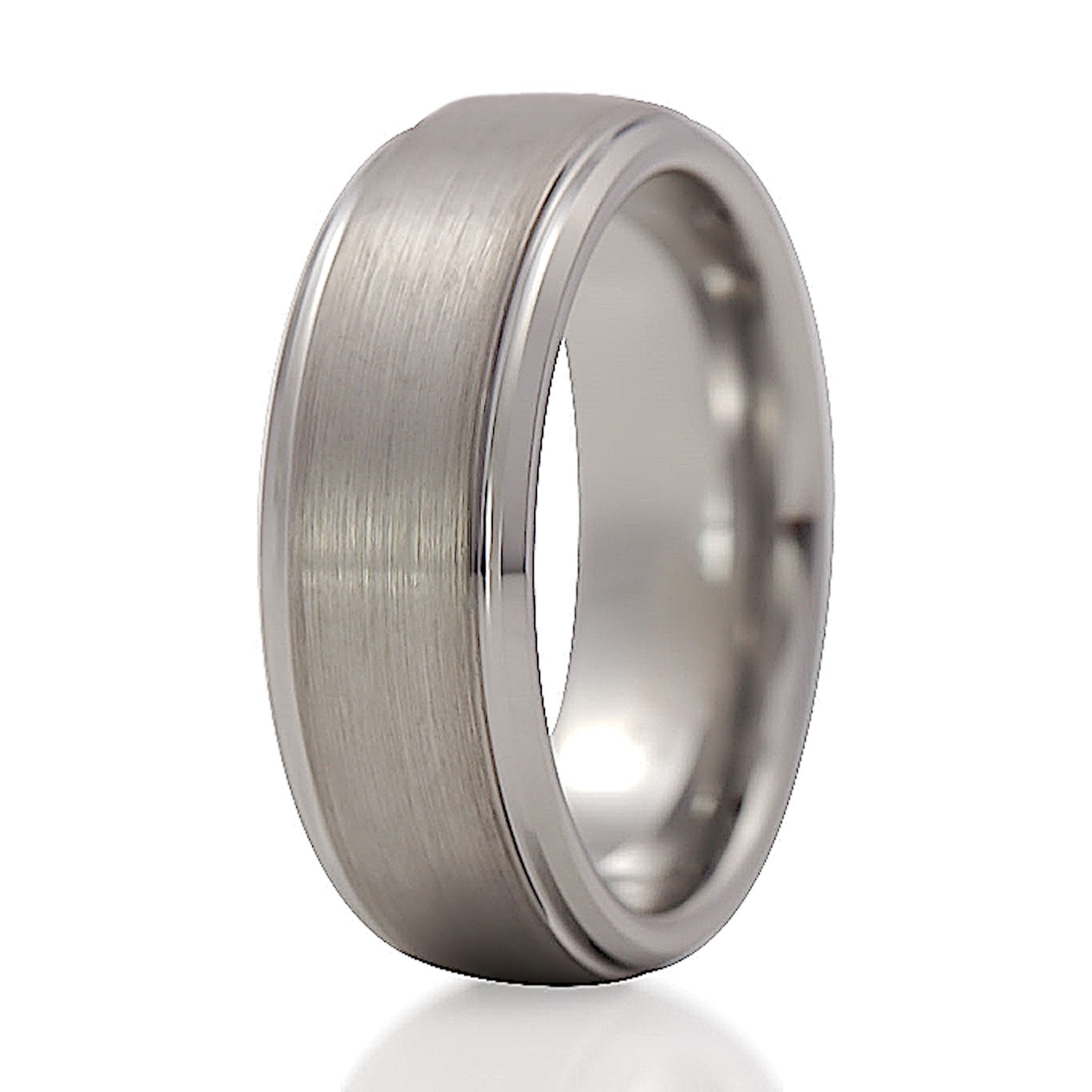 Mens Brushed Silver Wedding Band Mens Silver Wedding Ring Etsy