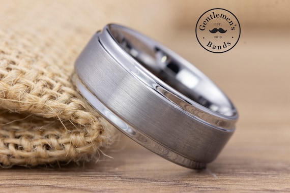 Etsy tungsten mens wedding band deals