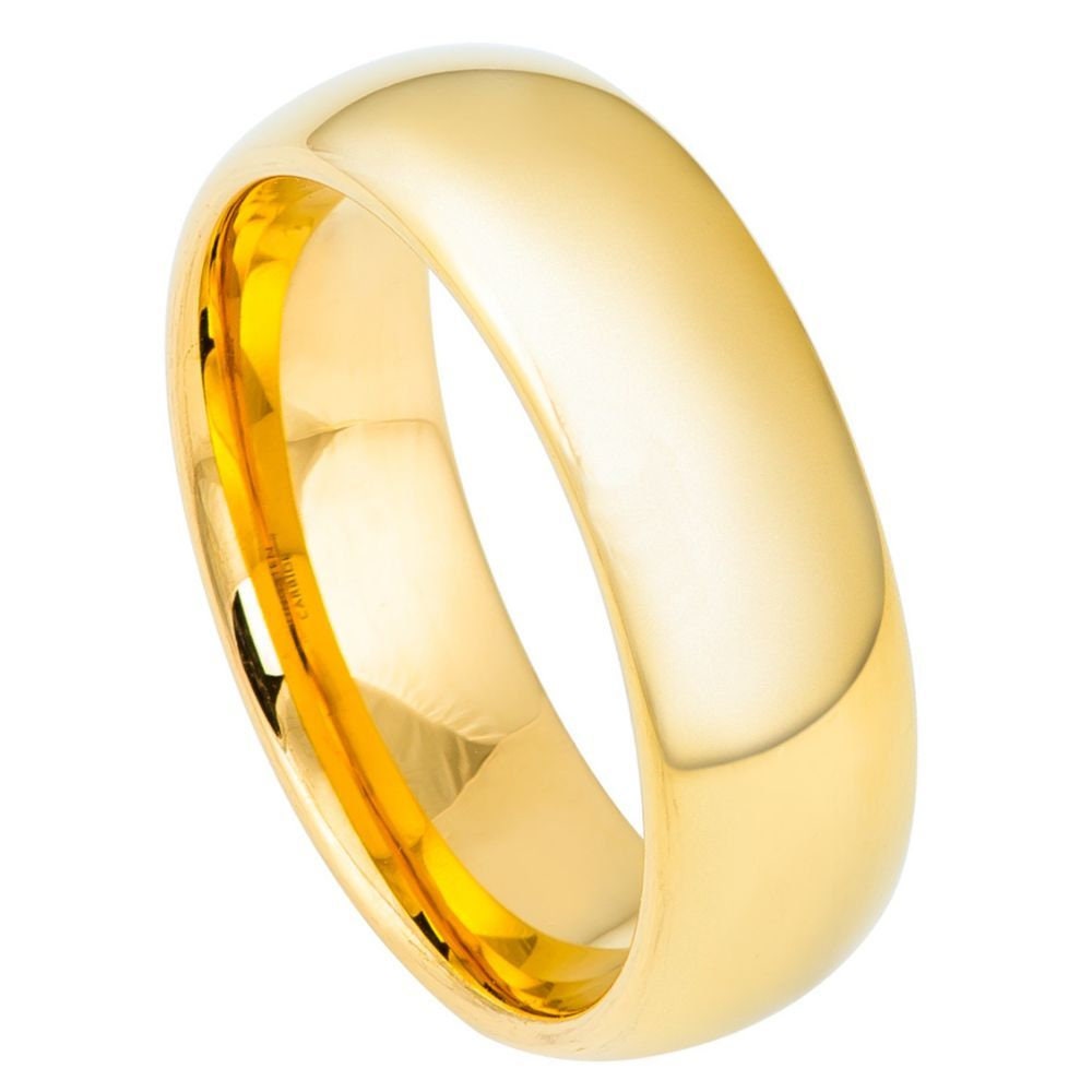Mens Gold Wedding Ring, Men's Gold Tungsten Wedding Band, Men's Tungsten Ring, Men's Rose Gold Ring, Men's Gold Ring, Mens Wedding Band