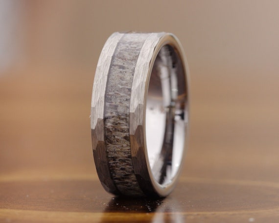 Mens wedding ring made hotsell out of deer antler
