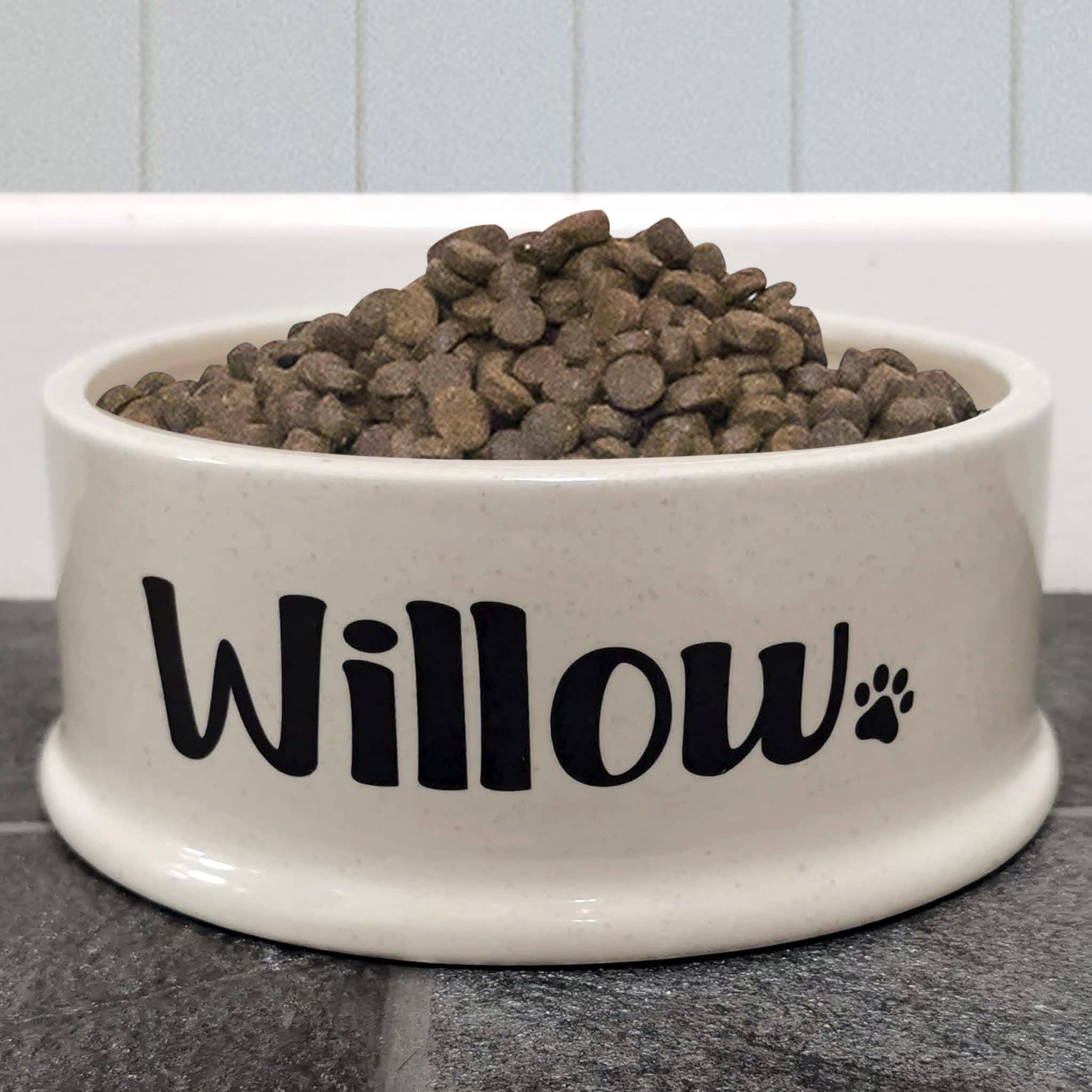 Personalised Large Oatmeal Ceramic Pet Bowl Etsy