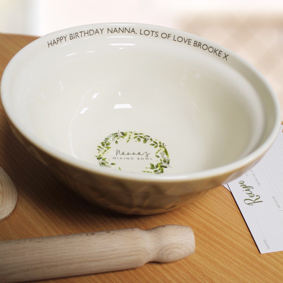 Personalised Floral Mixing Bowl Etsy